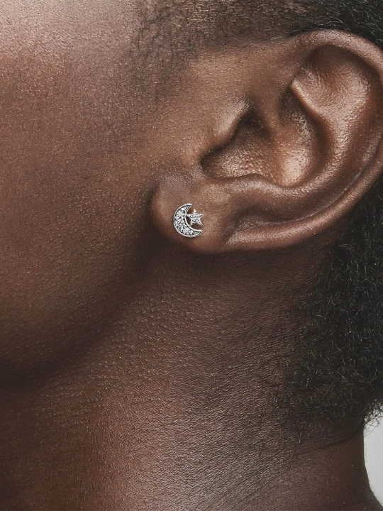 Серьги Сверкающая луна и звезда Pandora 292990C01