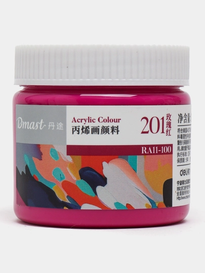 Краска акриловая в банке Dmast Deli RA11-100-201 Rose Red, 100 мл — ДЕЛИ-P152B02