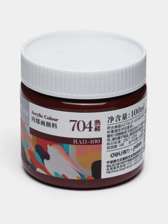 Bankadagi akril bo'yog'i Dmast Deli RA11-100-704 Burnt Sienna, 100 ml - 