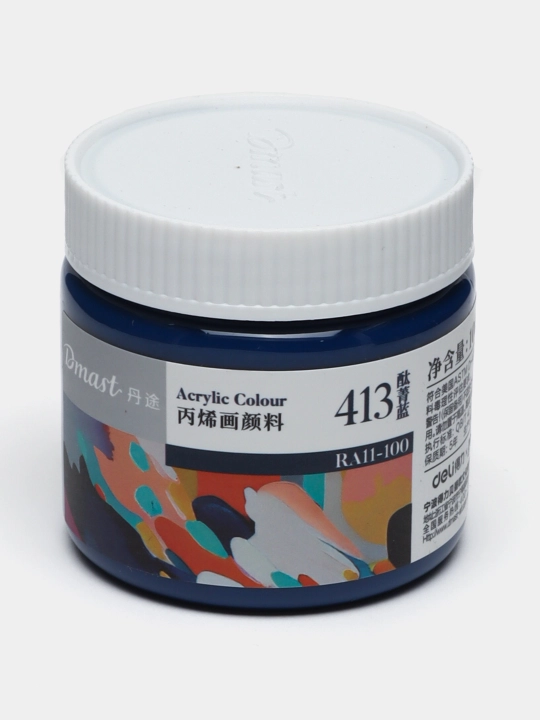 Bankadagi akril bo'yog'i Dmast Deli RA11-100-413 Phthalocyanine Blue, 100 ml - 