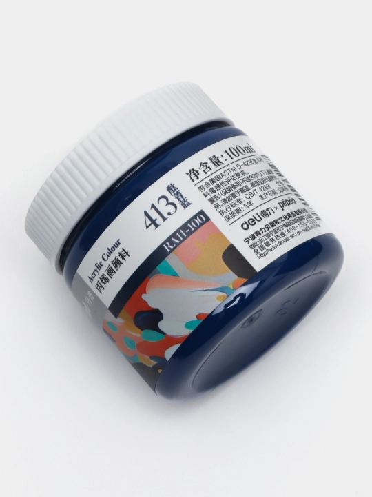 Краска акриловая в банке Dmast Deli RA11-100-413 Phthalocyanine Blue, 100 мл