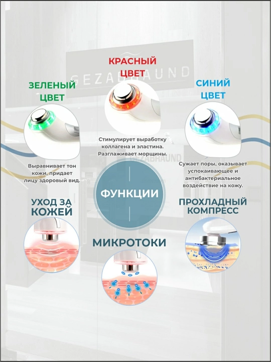 Аппарат для лица, очищение, омоложение и уход за кожей