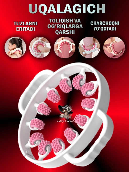 Sellyulitga qarshi, bo'yin, qo'l, oyoq, bel va butun tana uchun, universal uqalagich - 