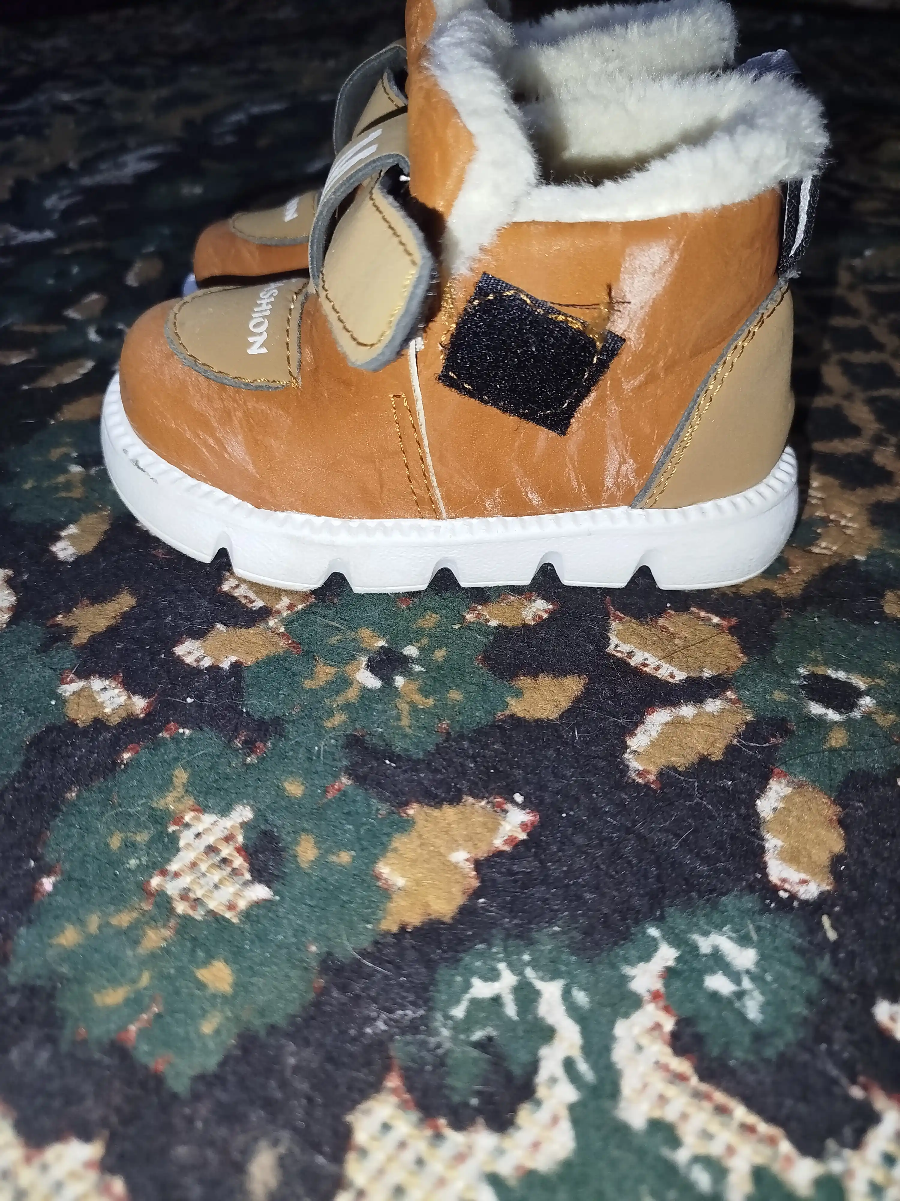 Bolalar etigi, demi mavsumiy, unisex, ich mo'ynali va usti zamshli, 0-3 yosh bolalar uchun
