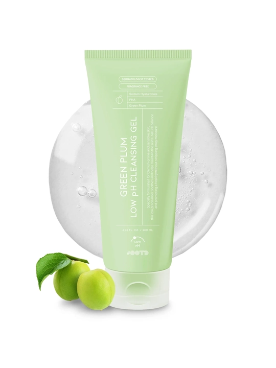 Гель для умывания, успокаивает, очищает, увлажняет, Green Plum Low pH Cleansing Gel