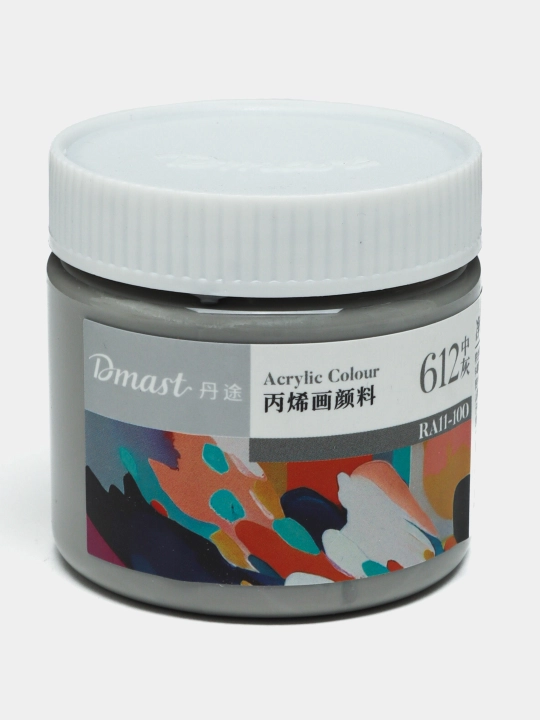 Краска акриловая в банке Dmast Deli RA11-100-612 Medium Grey, 100 мл