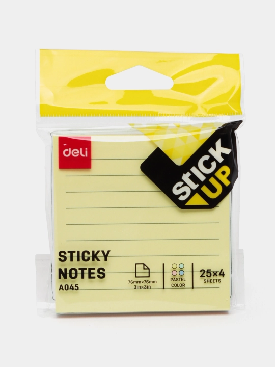 Стикеры для заметок Deli EA045, 3 * 3IN, 4 * 25 sheets, 76 * 76 мм