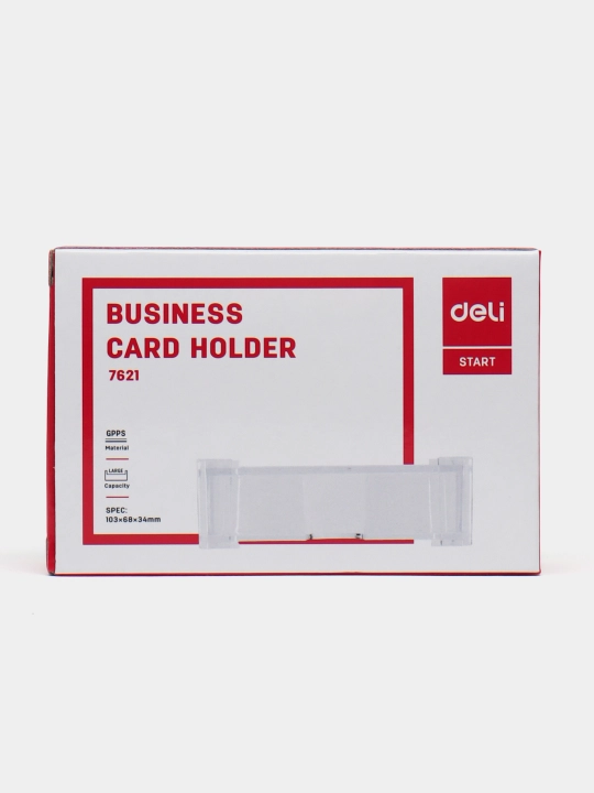 Deli E7621 shaffof plastik tashrif qog‘ozi, 9×5,5 sm - 