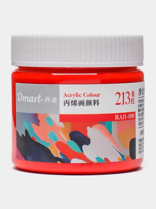 Bankadagi akril bo'yog'i Dmast Deli RA11-100-213 Vermilion, 100 ml - 