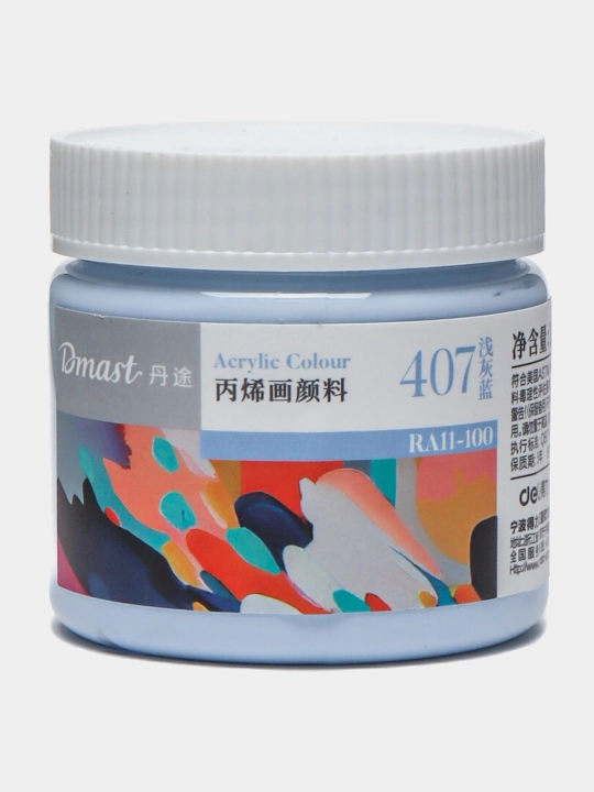 Bankadagi akril bo'yog'i Dmast Deli RA11-100-407 Light Grey Blue, 100 ml - 