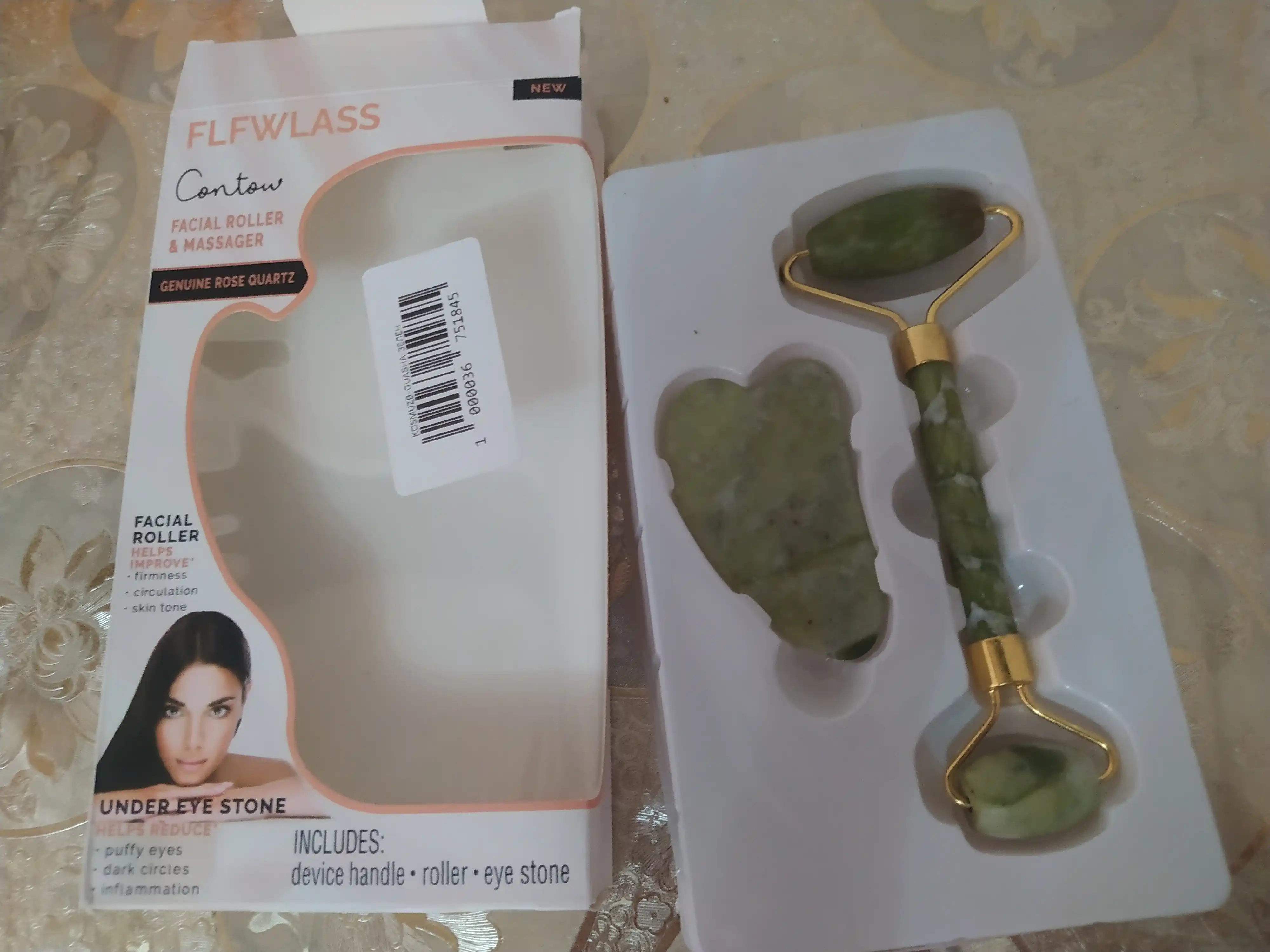 Massaj roliki va guash qirg'ich, yuz va tana uchun, 2 tasi 1 da