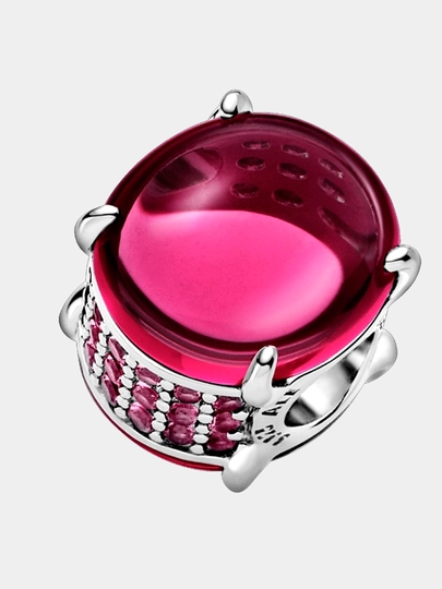Шарм из стерлингового серебра с розовым кристаллом PANDORA, 799309C01