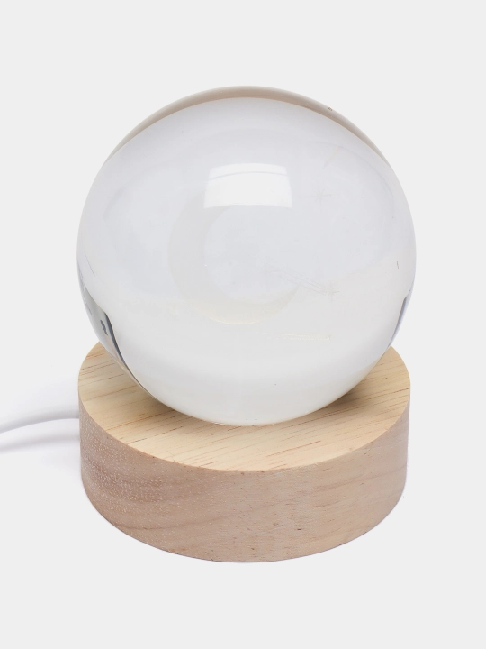 Хрустальный шар ночник 3D, антистресс, настольный светильник, LED, 7x8 см
