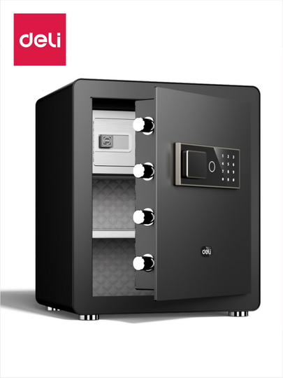 Сейф ET571 Deli 450*380*320 мм. Электронный ключ + цифровой ключ, черный, 23 кг - 