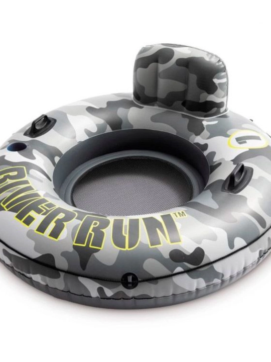 Intex 56835 puflama aylana - kreslo, 135 sm, Camo River Run 1, ruchkali, 100 kg gacha