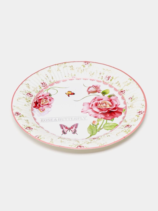 Bir martalik tarelkalar bayramlar uchun 10-20 dona, 18 sm laminatlangan karton
