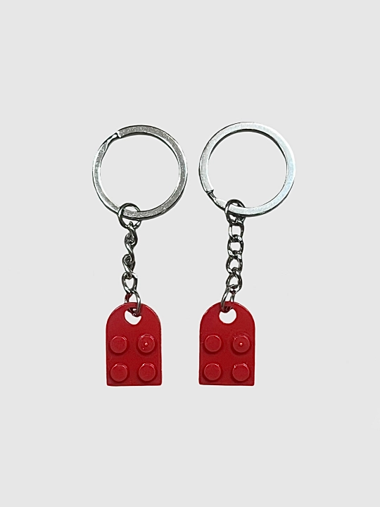 Парные брелоки-сердца из деталей Lego, для сумок и ключей