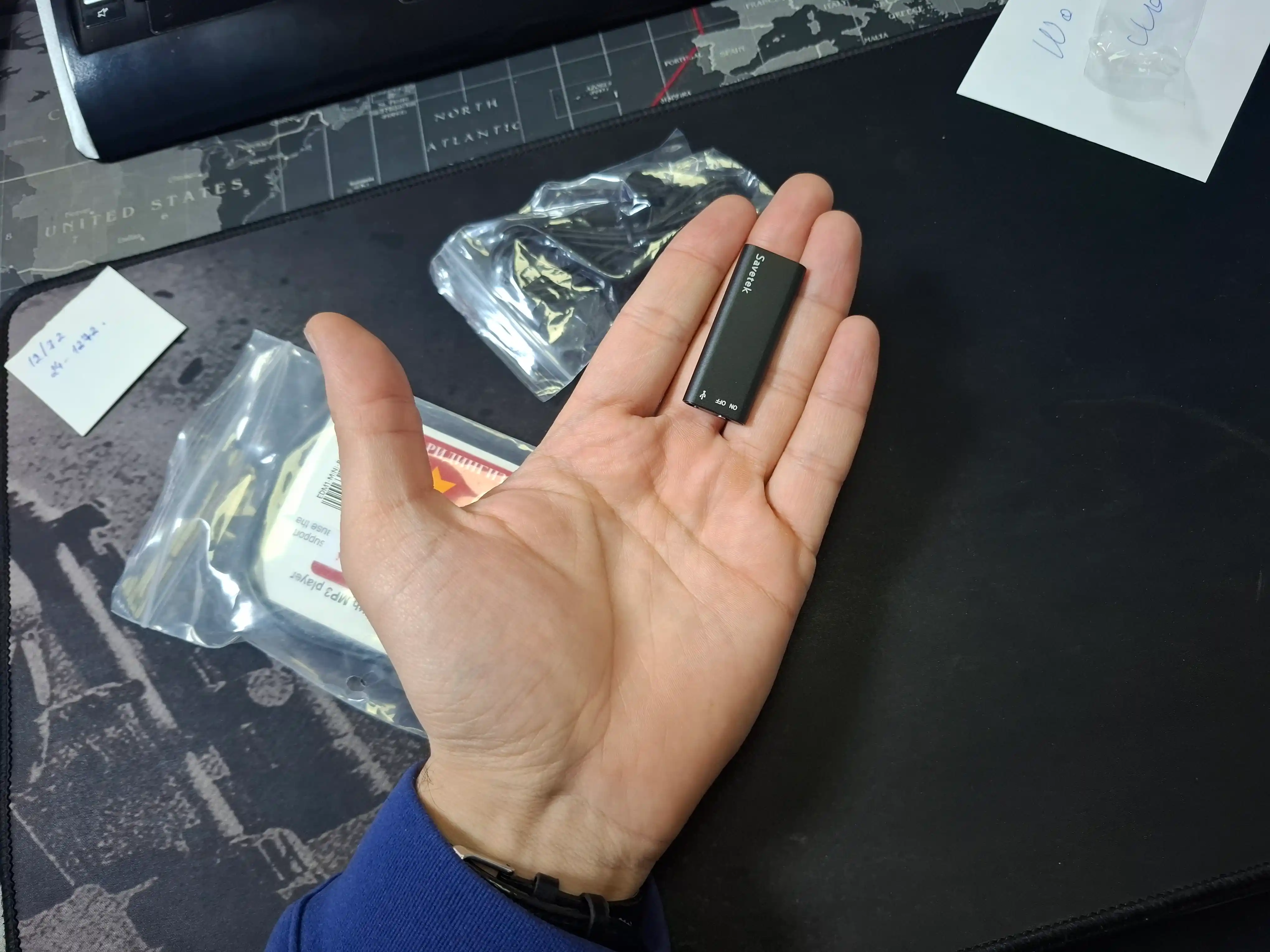Диктофон, мини 10 часов непрерывной записи голоса, 8 ГБ SAVETEK + Переходник Type C
