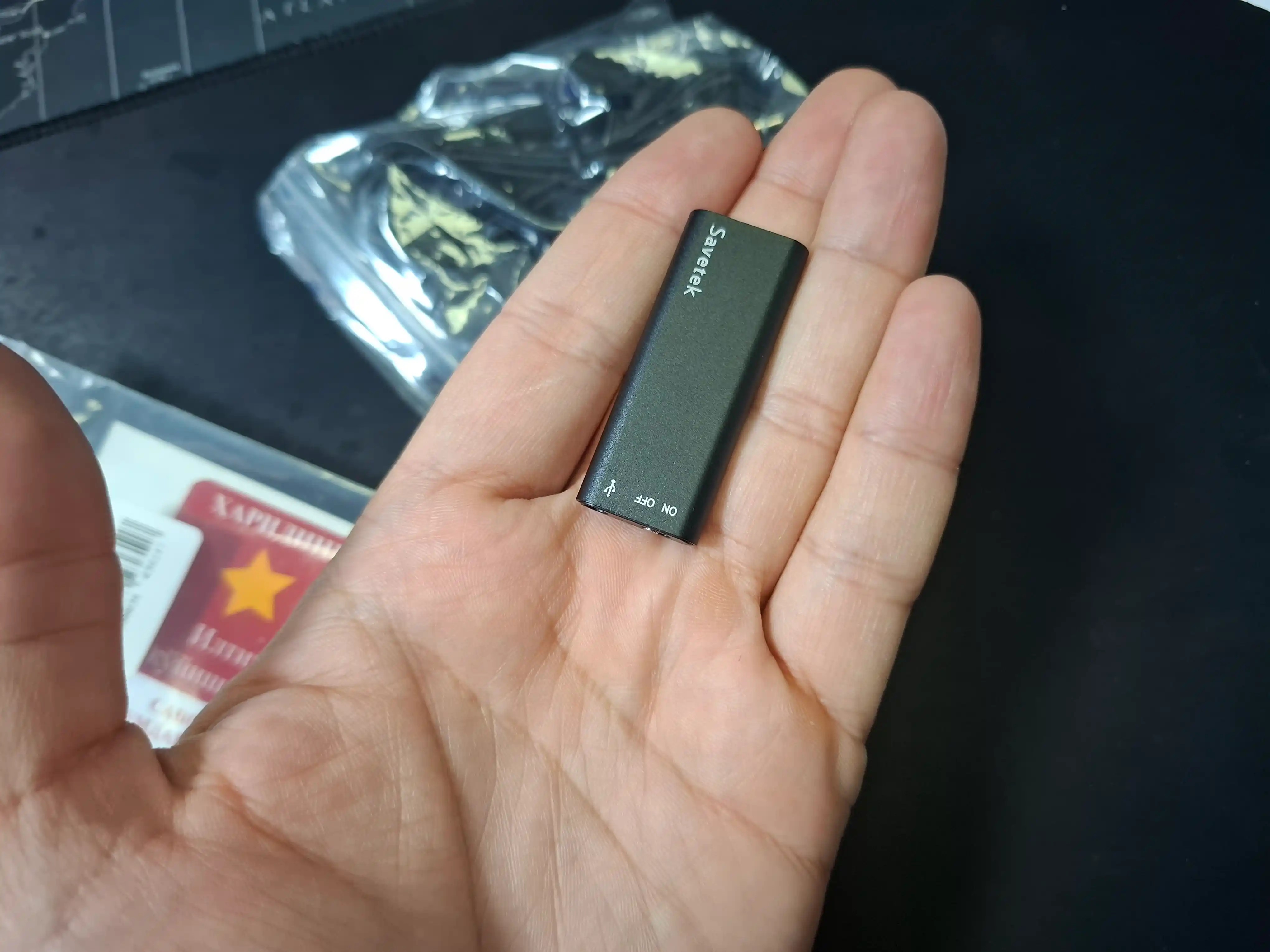 Диктофон, мини 10 часов непрерывной записи голоса, 8 ГБ SAVETEK + Переходник Type C