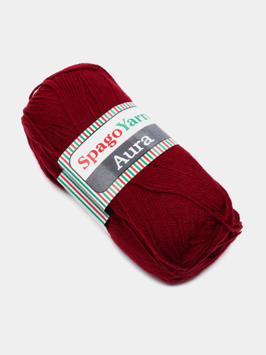Toqish uchun ip Spagoyarn Aura, bir xil rangli