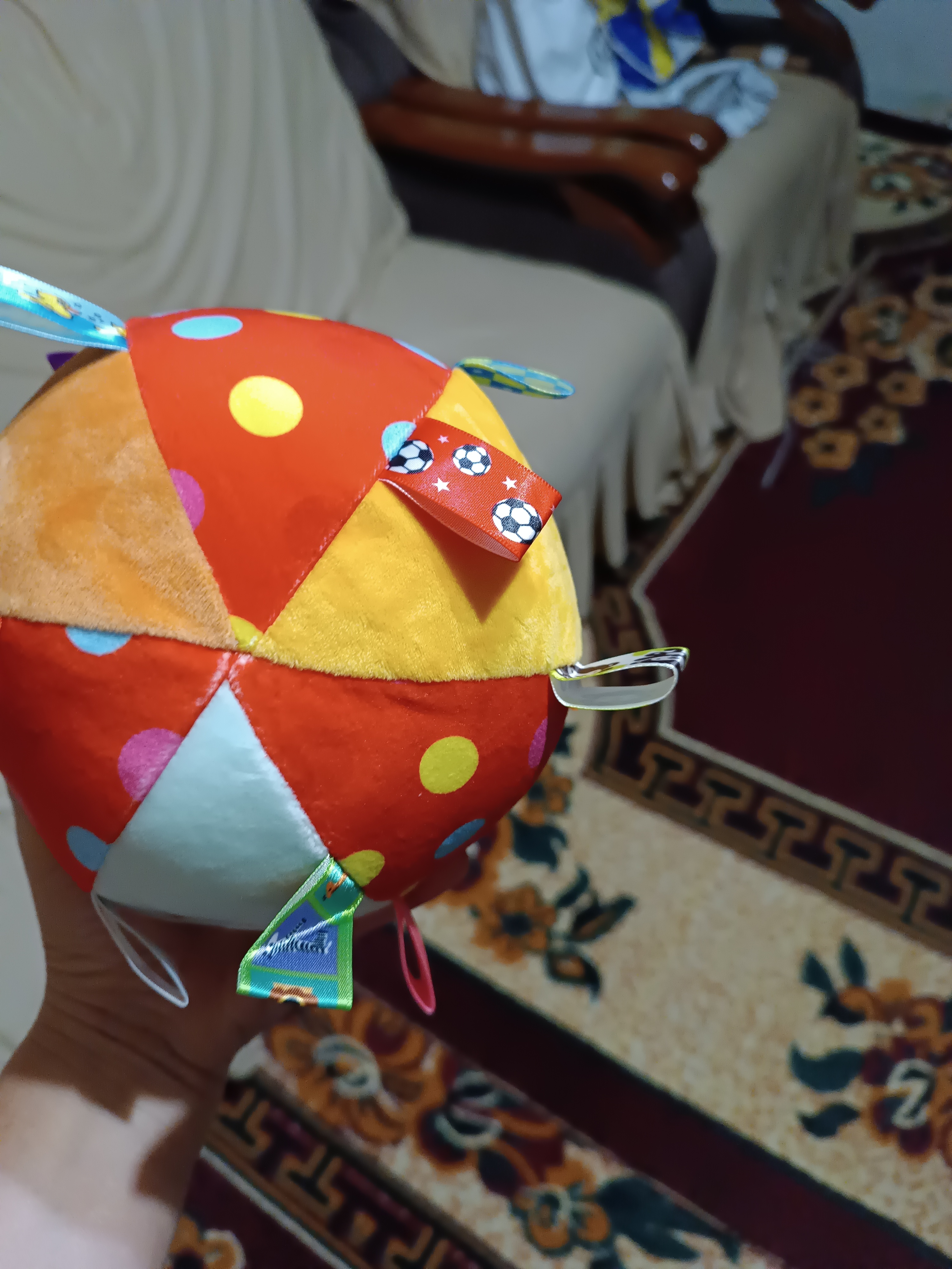 Мягкая игрушка-погремушка, с шуршащими элементами, "Мячик" для малышей