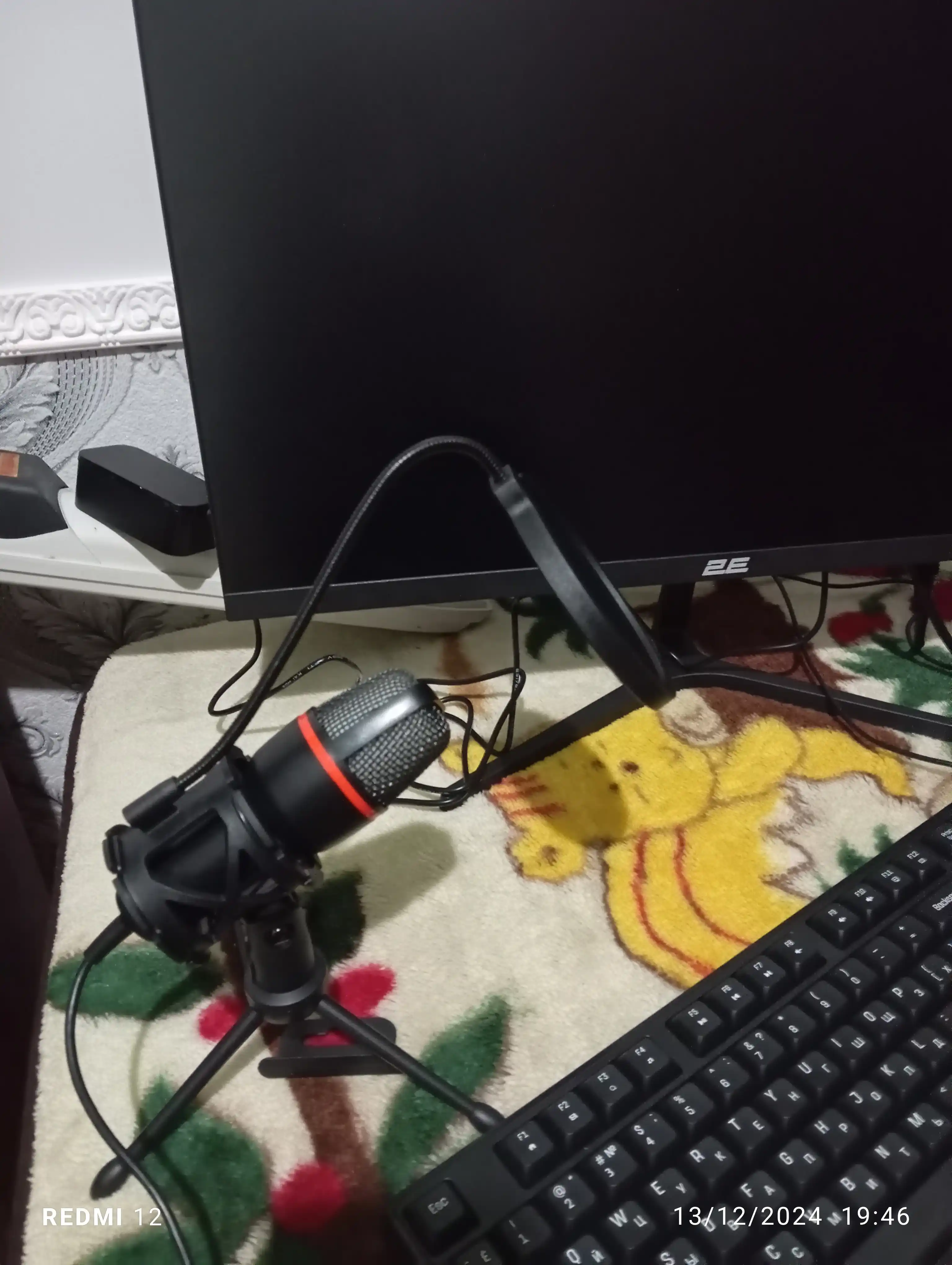 Микрофон игровой для компьютера, USB микрофон с RGB подсветкой, проводной, конденсаторный