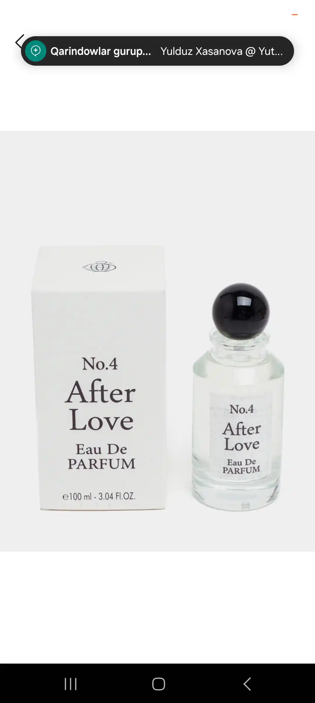 After Love №4, parfyumlangan suv, erkaklar va ayollar uchun, 100 ml