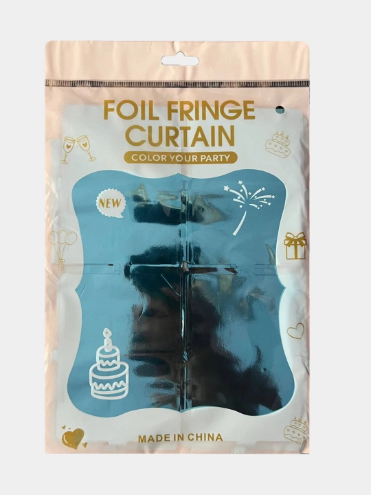 Folga materialidan katta kvadrat pardalar, tugilgan kun va dekoratsiyasi fotozonai 2x1 m