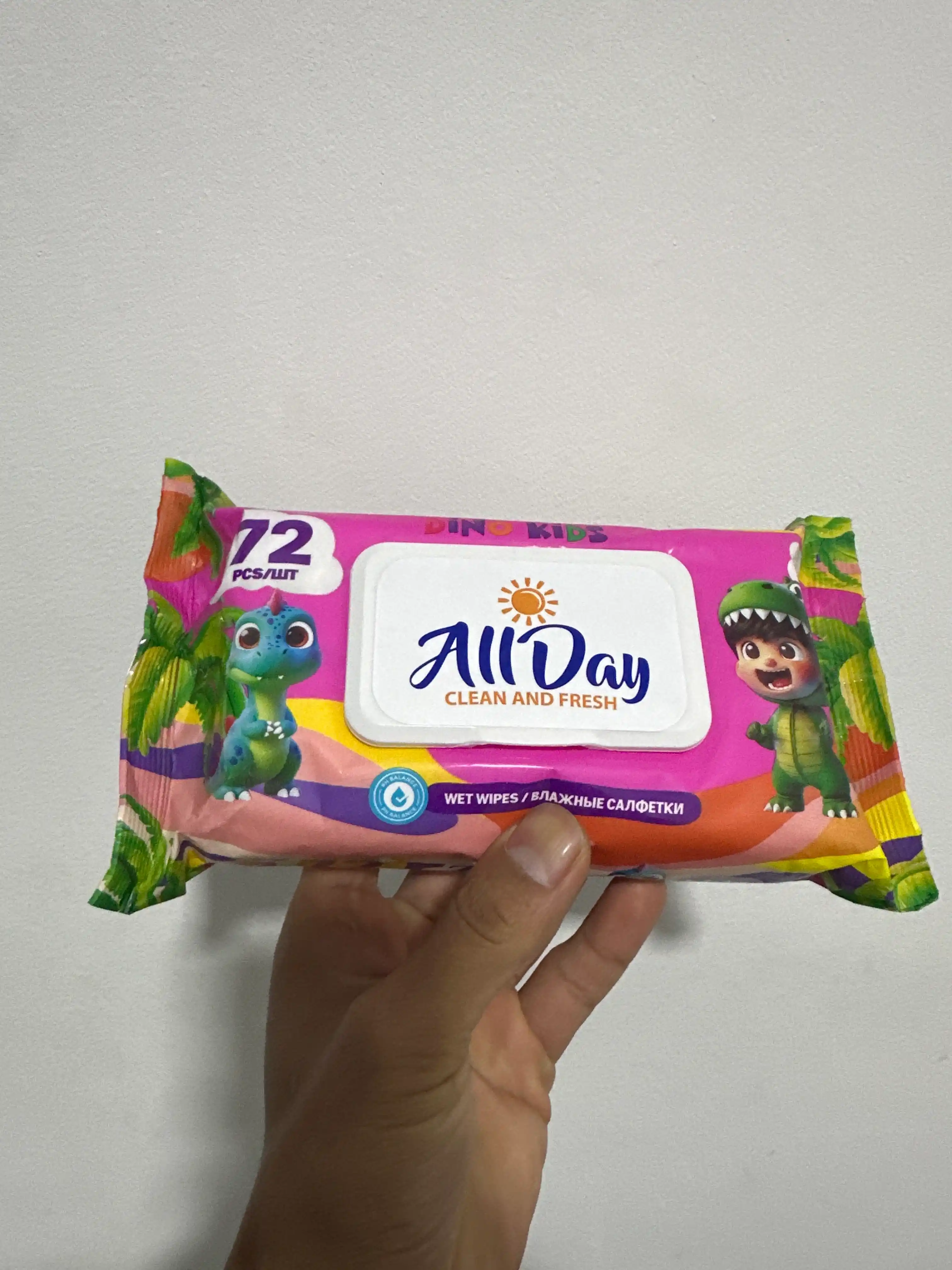 Nam salfetkalar, All Day Dino, 72 dona