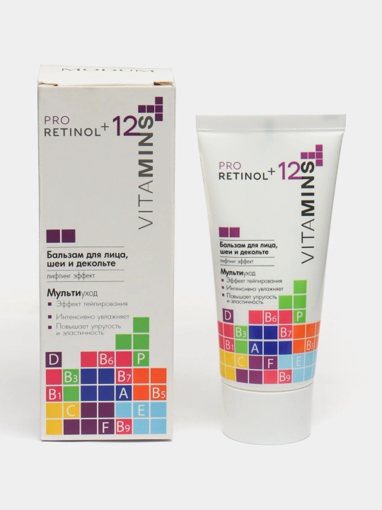 Yuz va bo‘yin uchun balzam Pro Retinol + 12 Vitamins barcha turdagi teri uchun, 50 gr - 