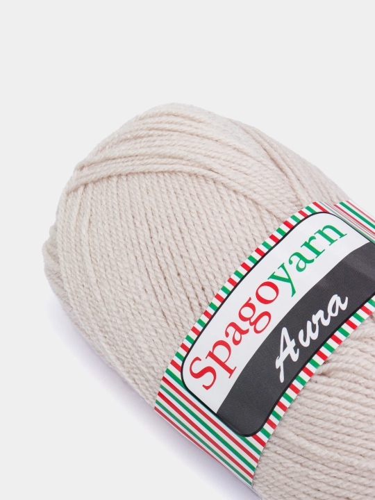 Toqish uchun ip Spagoyarn Aura, bir xil rangli