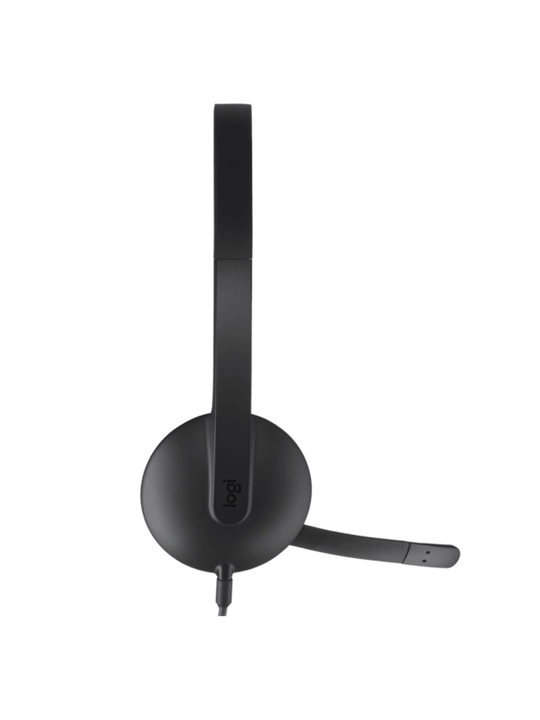 Simli quloqchinlar va Logitech H340 kompyuteri, mikrofon bilan, USB