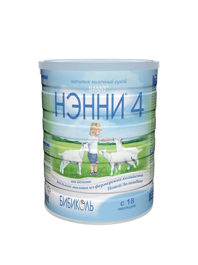 Quruq sutli ichimlik NANNY 4, echki sutiga asoslanga, 18 oy +, 800 g