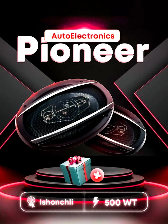 Pioneer 500w qovun kalonka, 2 dona, 9 sm, magnit cheti rezinkali usilitel kerak emas - 