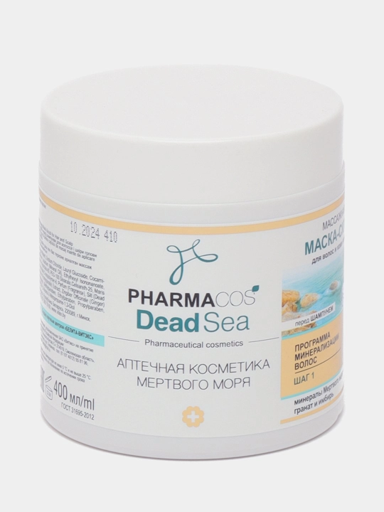 Soch va bosh terisi uchun PHARMACOS DEAD SEA niqob-skrabi, 400 ml, Viteks