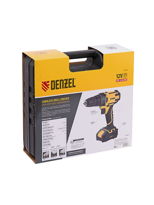 DENZEL CDL-12-02BM drel-buragich, akkumulyatorli, Li-Ion, 12 V, 26105