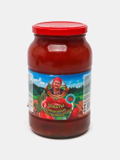 Томаты очищенные в собственном соку в стеклобанке по 1000 мл — FOODMAX-P15013C