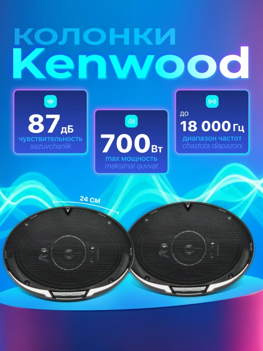 Динамики для автомобиля Kenwood KFC-S6995EX, 700 Вт - 