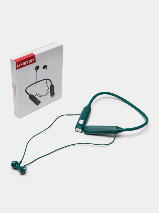 Simsiz sport minigarnituralari, bo'yin jantali, raqamli displey, Bluetooth BT-107, magnit