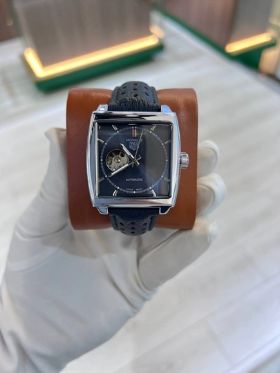Мужские наручные часы, механические, кожаный ремешок — IWATCHE-0W00030-СИНИЙ