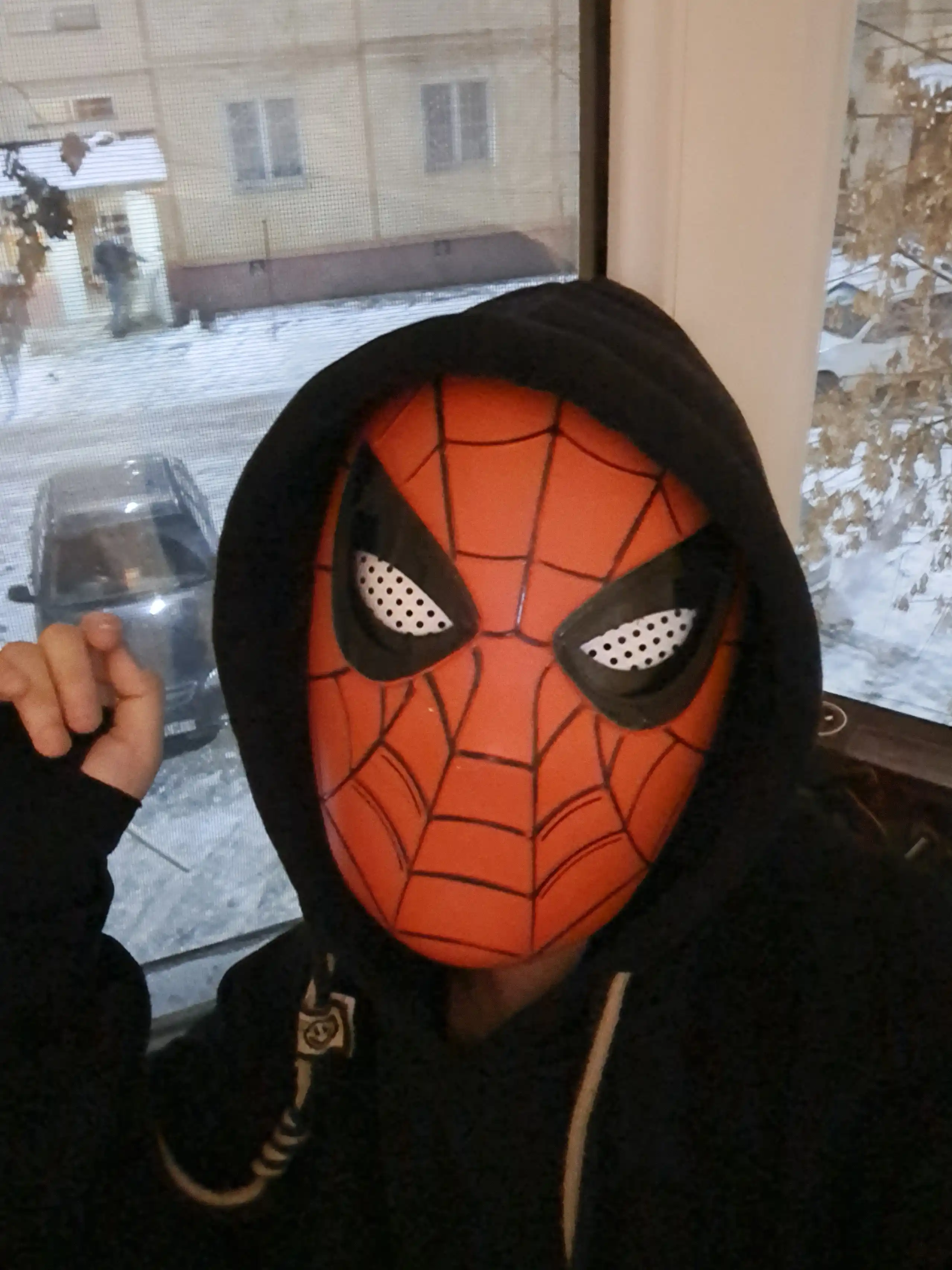 Набор с маской Человека Паука, моргающая маска, Spider Man, костюм, футболка, супергерой