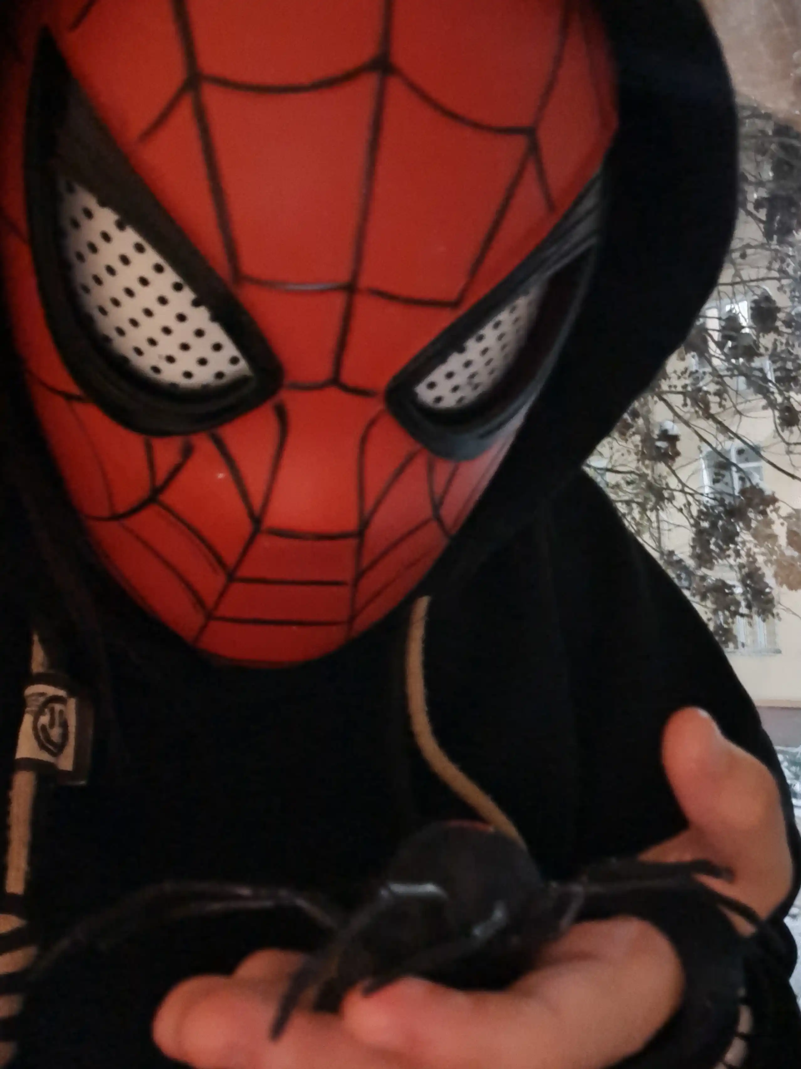 Набор с маской Человека Паука, моргающая маска, Spider Man, костюм, футболка, супергерой