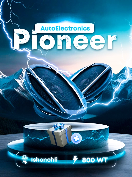 Pioneer 2ta qovun kalonka  800 Vt, 2 ta katta o'lchamli, 11 sm rezina kuchaytirgich - 