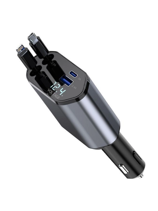 Telefon uchun avtomobil zaryadlagichi, Type-C, Lightning, 2 USB, 4 tagacha qurilma, 20W PD
