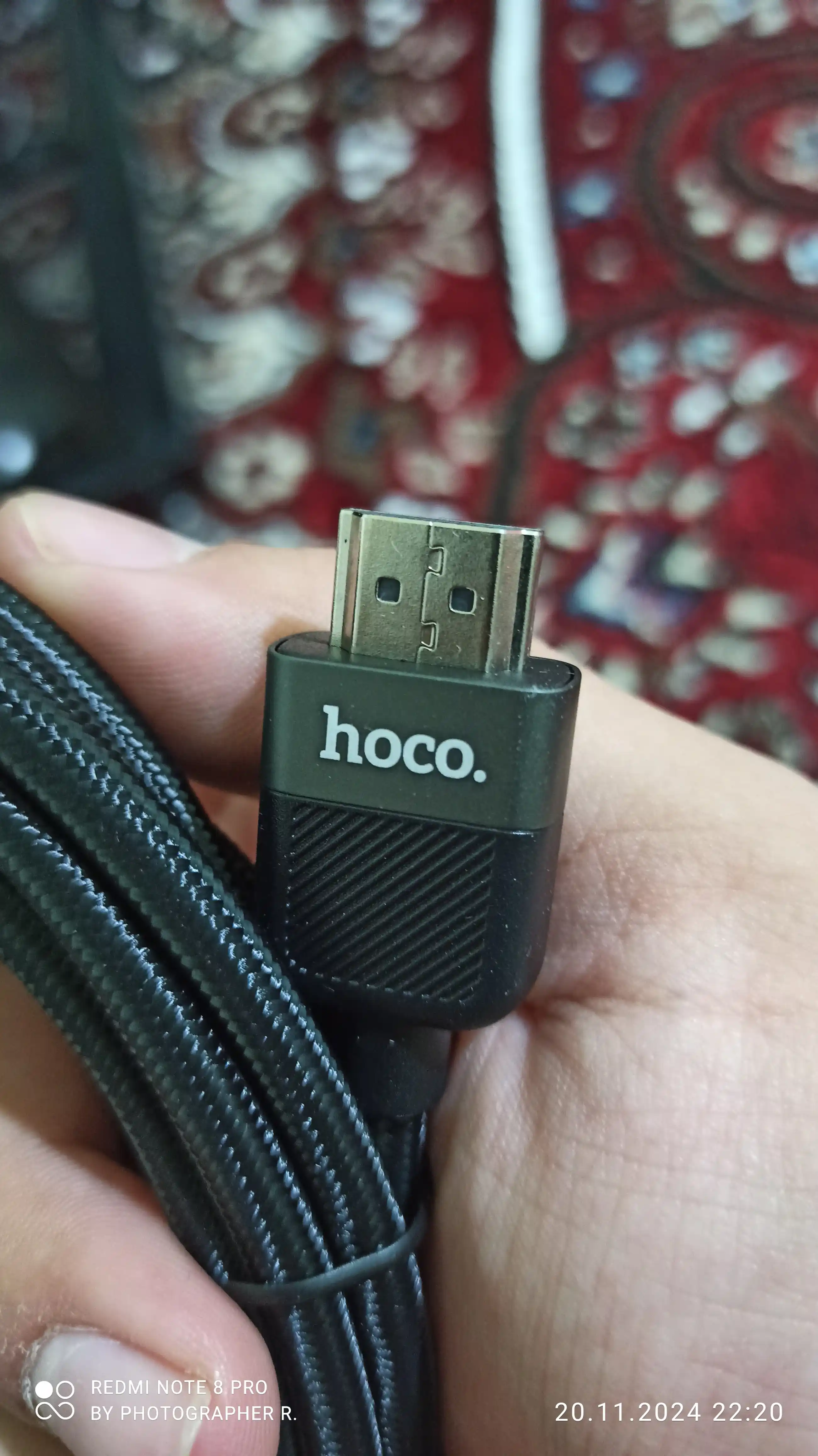 HOCO US08 HDMI–HDMI kabeli, 2.0 versiya, 1 metr, 4K qo‘llab-quvvatlash TV va noutbuk uchun