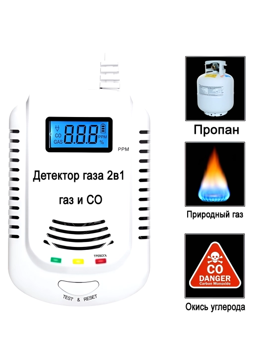 Детектор опасных газов, метан, пропан и угарный газ, ваша безопасность 24/7