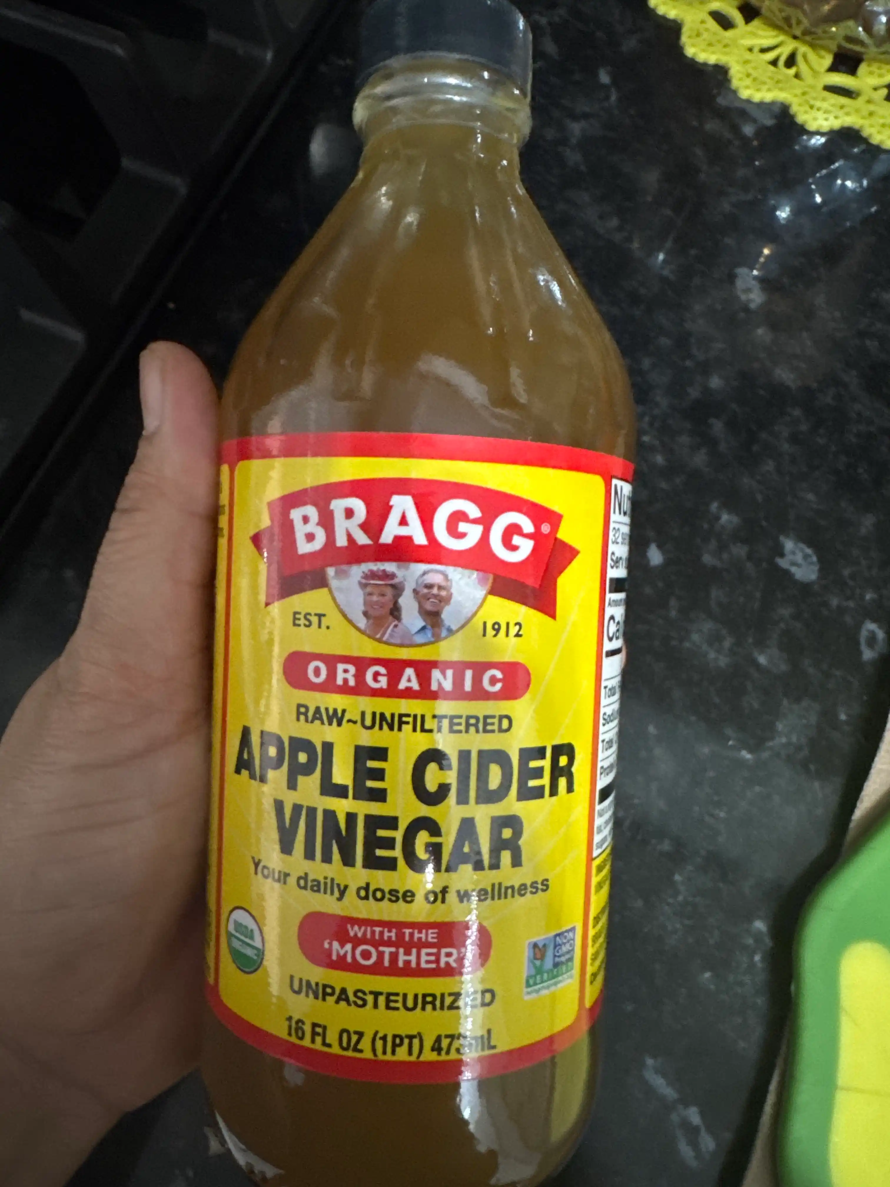 Bragg organik olma sirkasi, sirka bachadoni bilan, filtrlanmagan, 473 ml