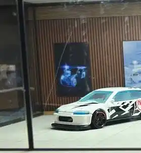 Diorama 1:64, Hot Wheels, Mini GT, Tomica va boshqa modellar uchun garaj, LED chiroqlik