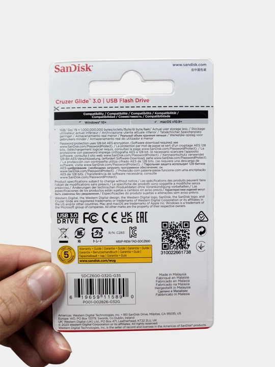 USB накопитель Sandisk Cruzer Glide 3.0 16/32/64/128/256ГБ 100МБ/с, подходит для свадеб ORG