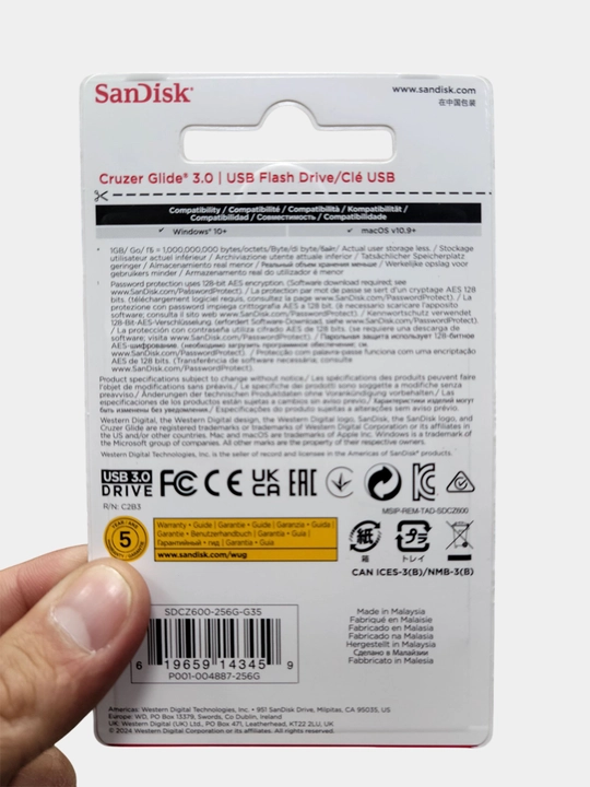 USB накопитель Sandisk Cruzer Glide 3.0 16/32/64/128/256ГБ 100МБ/с, подходит для свадеб ORG
